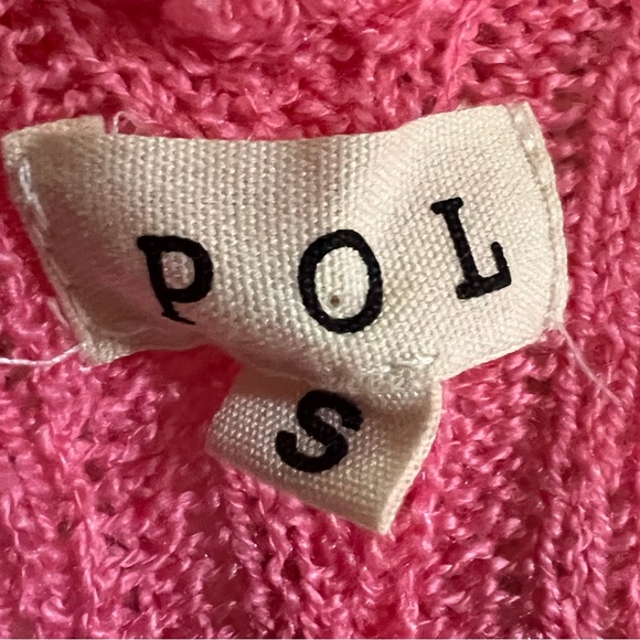 NEW POL brand Pink Ivory Stripe V Neck Long Bell sleeve knit Top - Picture 5 of 7